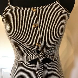 Black & white striped dress